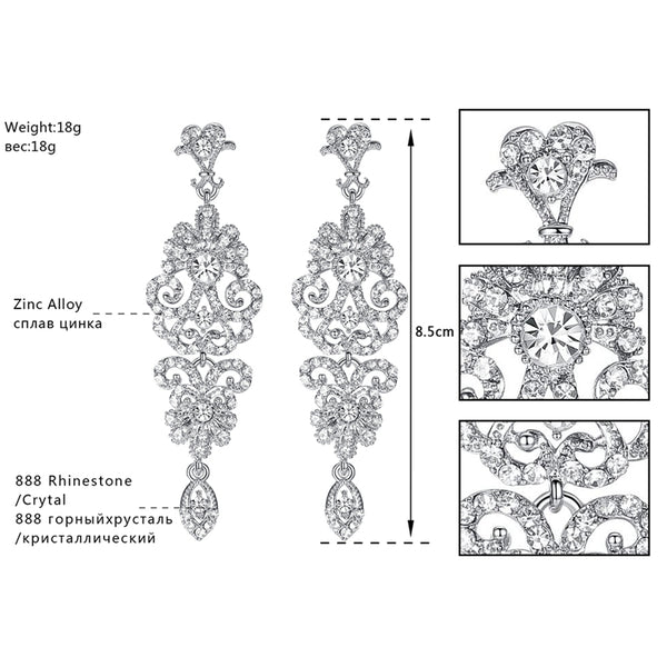 Floral Long Drop Earrings