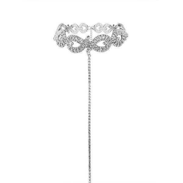 Rhinestone Infinity with Long Chain Choker