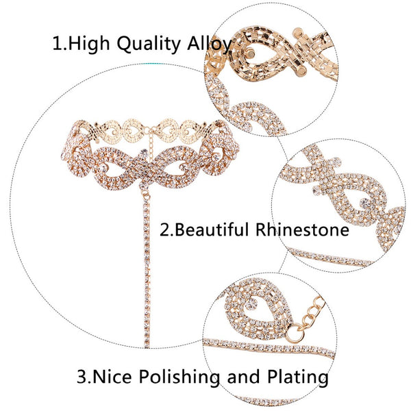 Rhinestone Infinity with Long Chain Choker