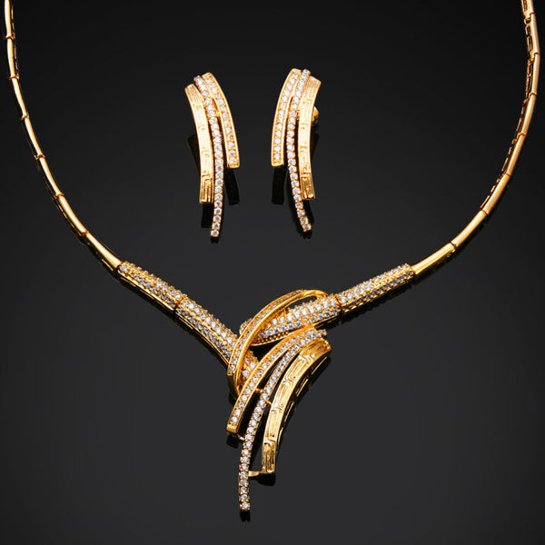 Fancy Crystals Knot Jewelry Set