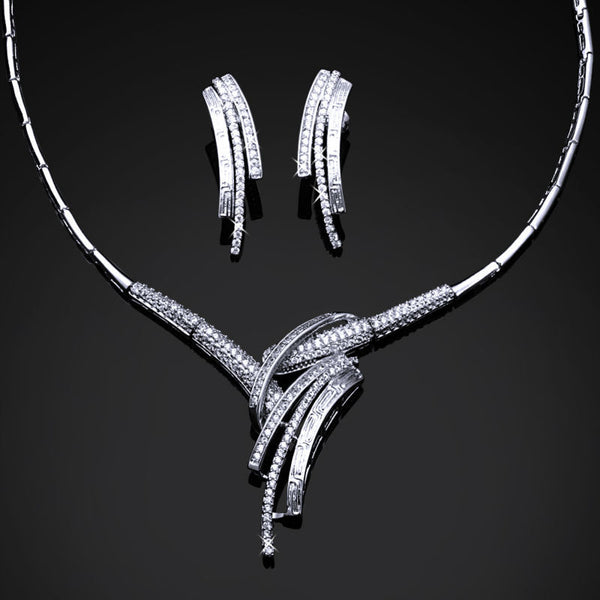 Fancy Crystals Knot Jewelry Set